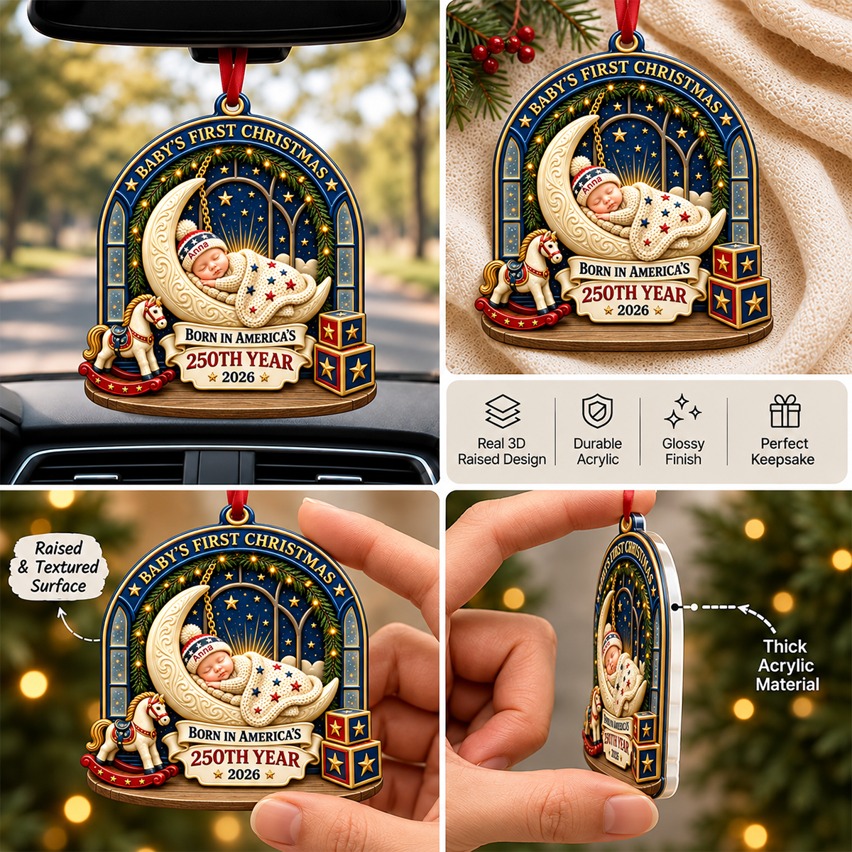 Tiny Star Big History Wrapped In Christmas Love 2026 - Real 3D Raised Ornament