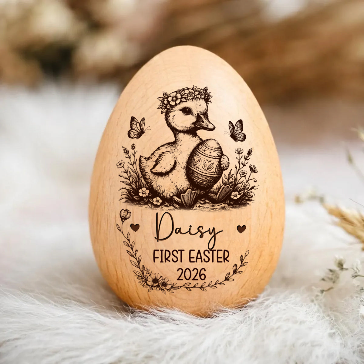 Personalized First Easter Wooden Egg Keepsake - Wooden Easter Eggs