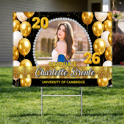 Class Of 2026 Bubble Yard Sign - Personalized Lawn Sign