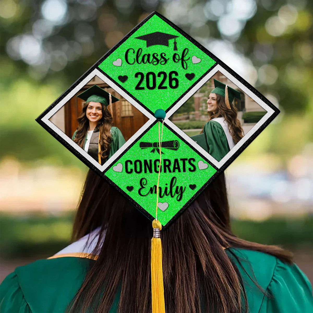 Congrats Photo Graduation Cap Topper - Decorations For Grad Cap