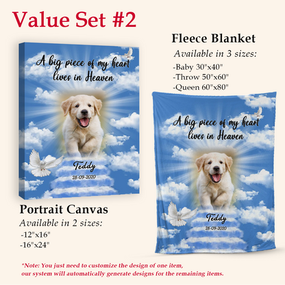 Dog Memorial Blanket - A Piece Of My Heart Lives In Heaven - Memorial Dog Gift 5_4f6a91fb-f5b5-4987-a2a0-1010c50a67f6.png