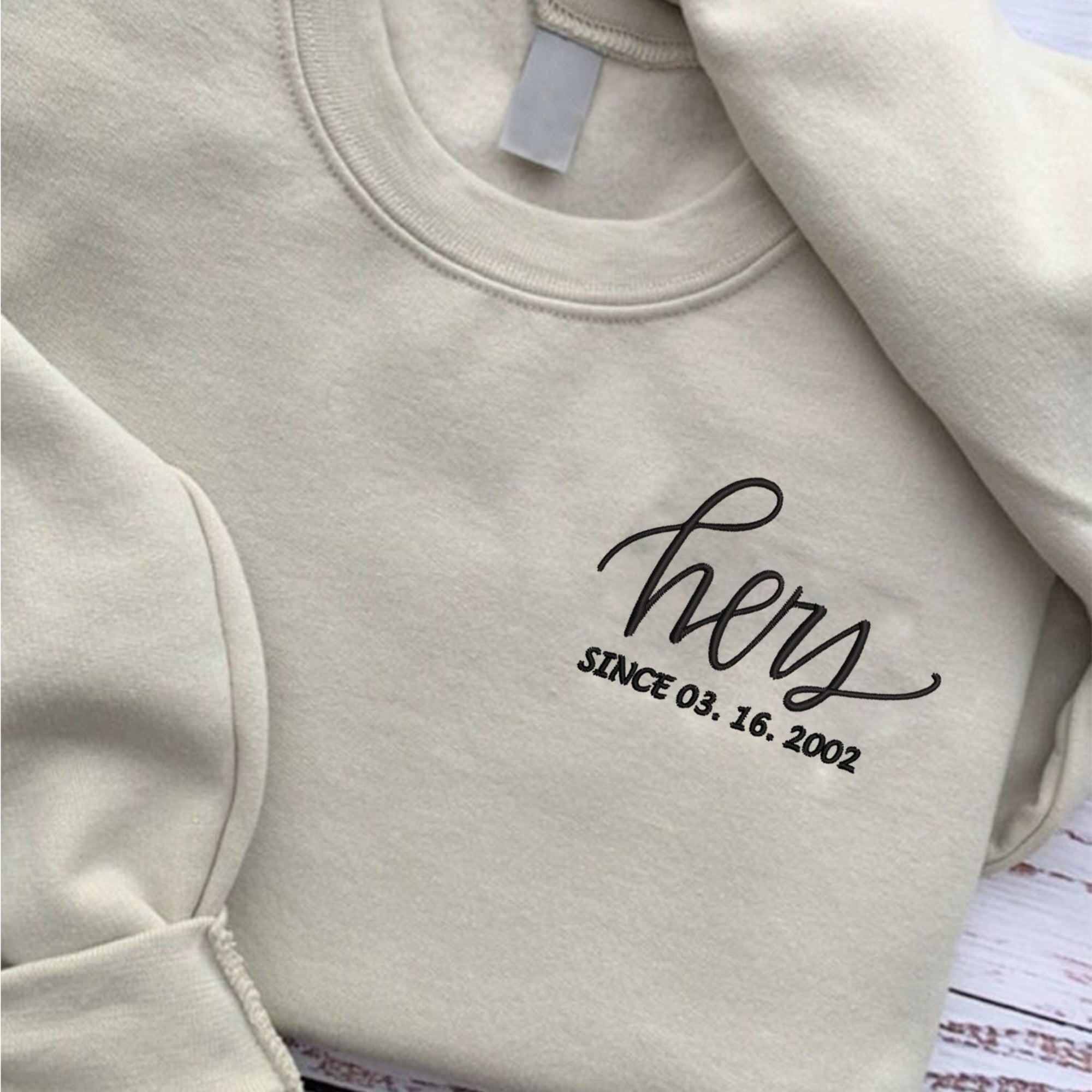 Personalized Embroidered Couple Matching Sweatshirt With Name on Sleeve, Anniversary Date Couples Sweater, Couples Gifts Valentines Day 5_6627edf5-a3b5-4bdb-bbe6-da8d2c1b0441.jpg