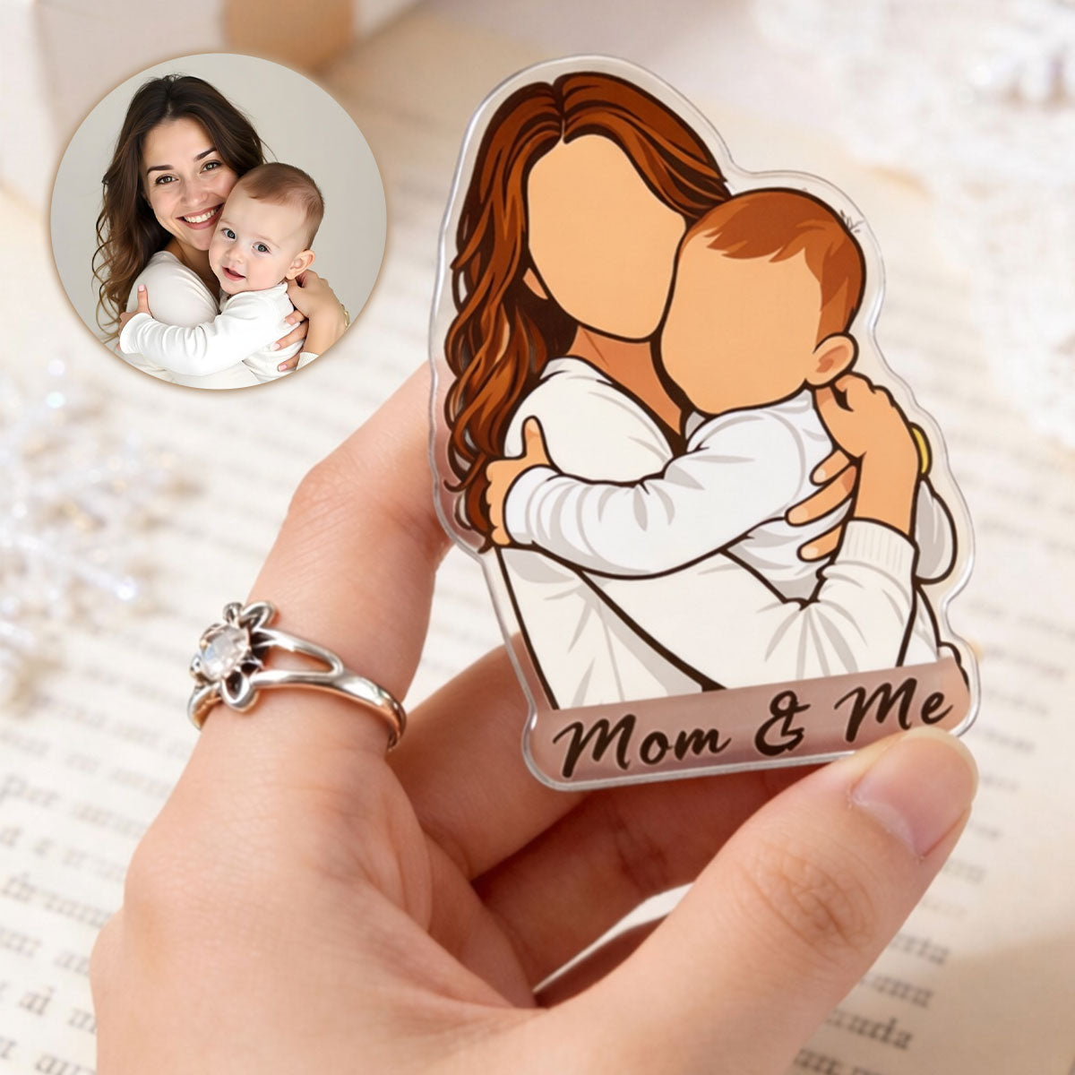 Faceless Portrait - Fridge Magnet Gift For Husband, New Dad Gift