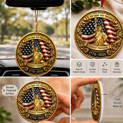 Liberty In God We Trust - Real 3D Raised Ornament