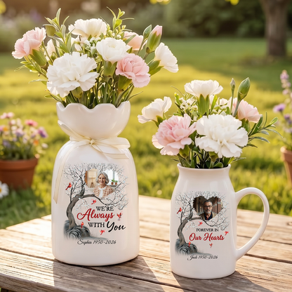 Always With You Personalized Ribbon Tie Flower Vase