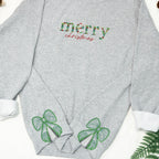 Side Bow Applique Embroidered Sweatshirt, Christmas Bow Embellished Sweatshirt, Side Bow Cut-Out Sweatshirt, Holiday Crewneck Xmas 5_828c3f44-a75f-48c5-9940-7e98b6b5258e.jpg