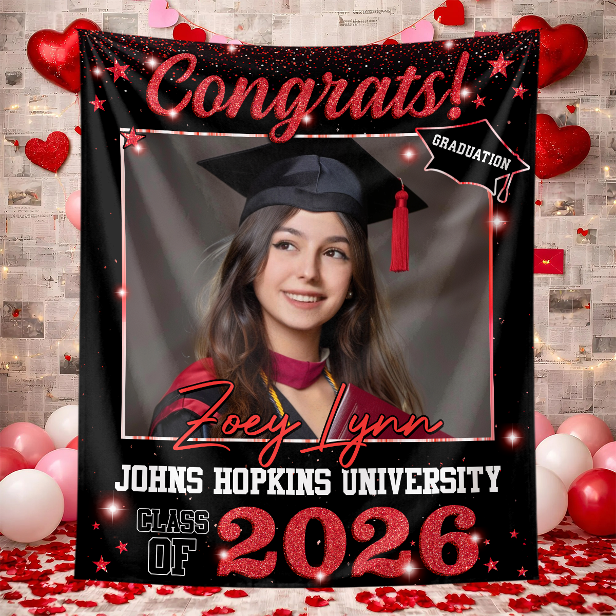 Class Of 2026 Custom Graduation Party Backdrop - Personalized Graduation Backdrop