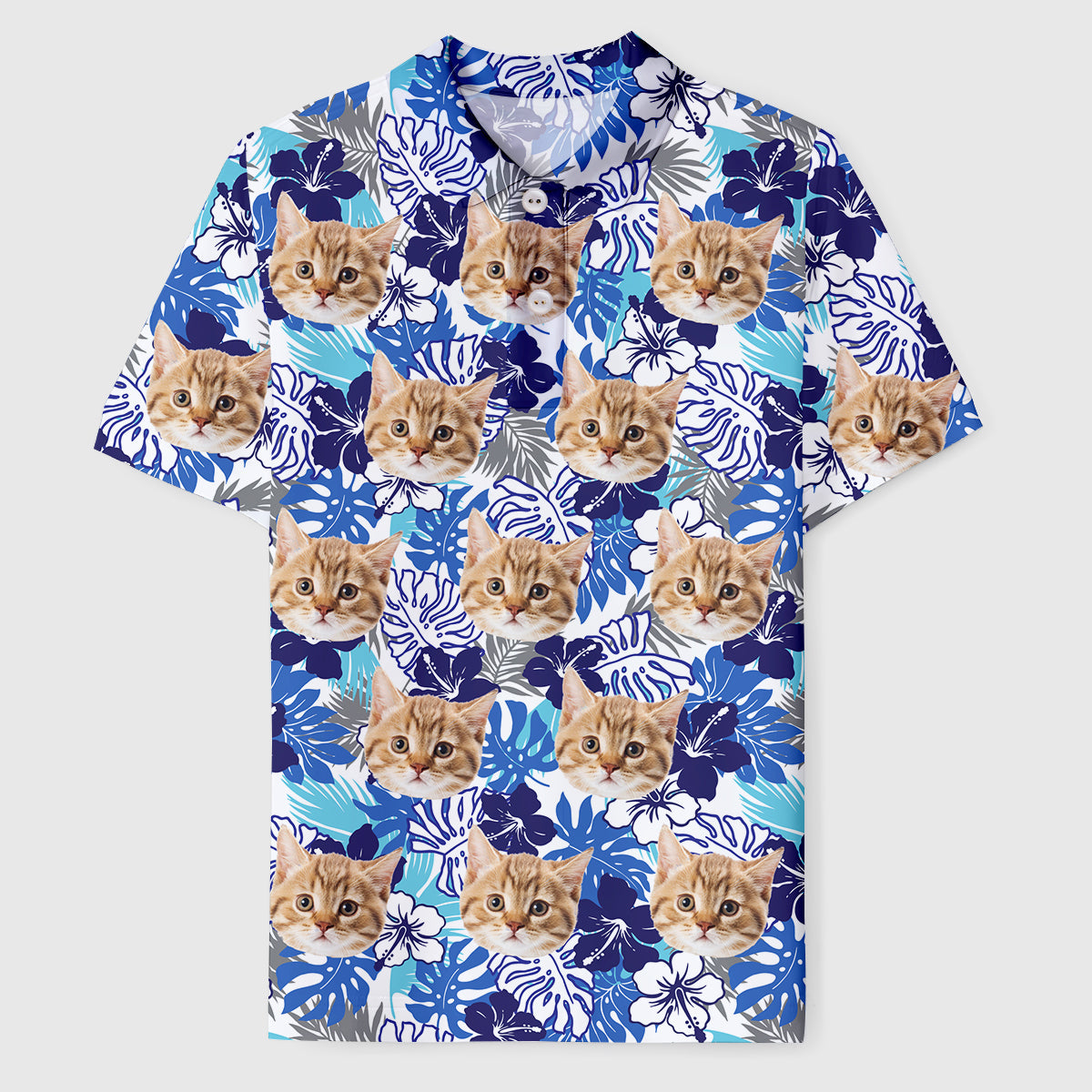 Personalized Hawaiian Polo Shirt with Face, Custom Photo/Logo Polo Shirt for Men, Custom Face Shirt, Custom Short Sleeve, Gift for Dad 5_97f8c625-965d-4959-9983-048fb75d179c.jpg