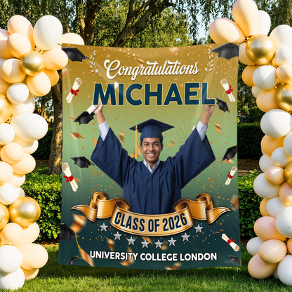 Grad Custom Photo - Personalized Graduation Backdrop
