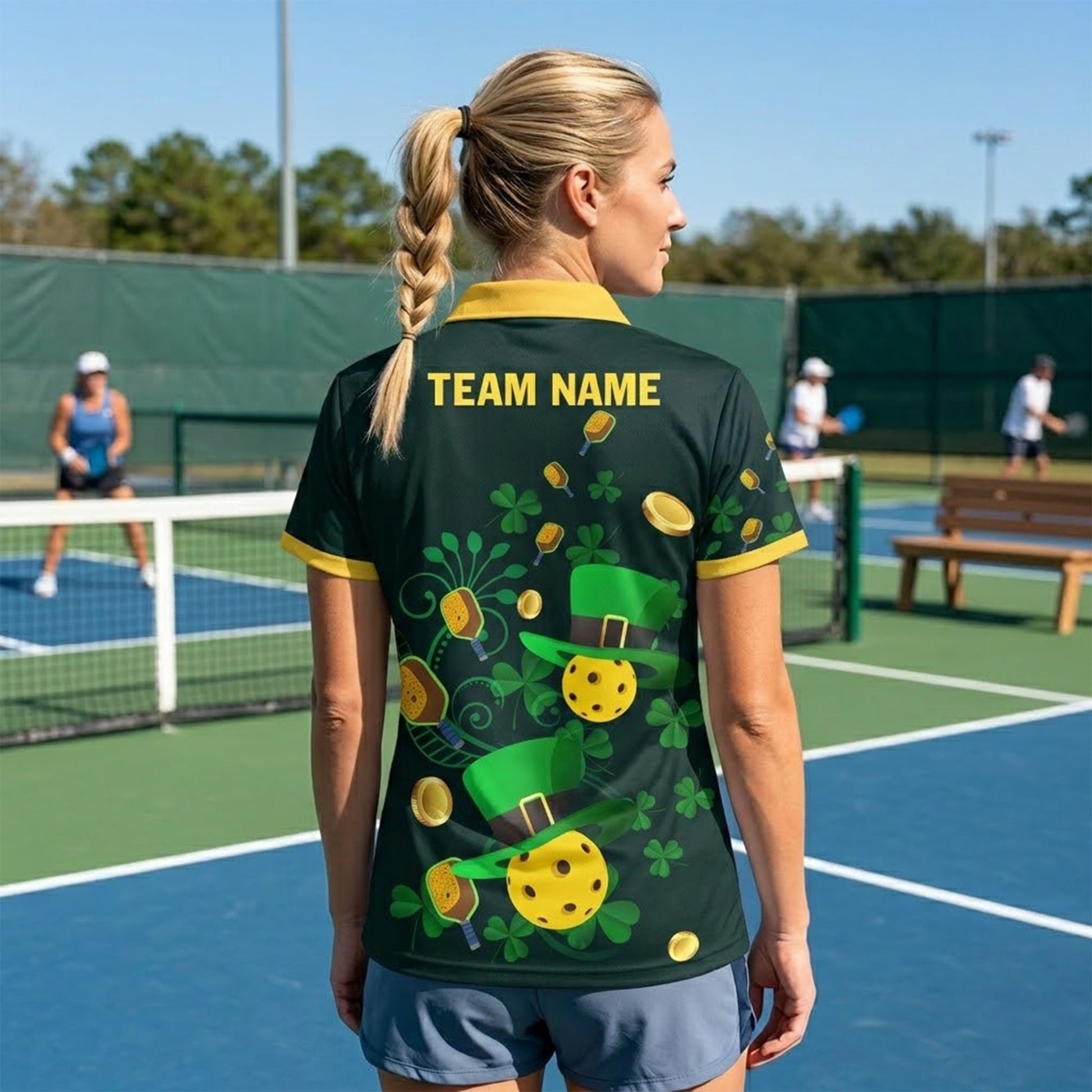 Custom Pickleball Polo Shirt St Patrick Day