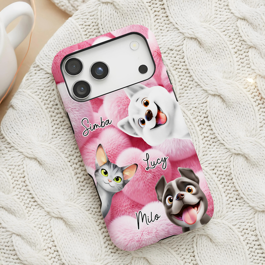 Love My Fur Babies - Personalized Custom 3D Effect Phone Case