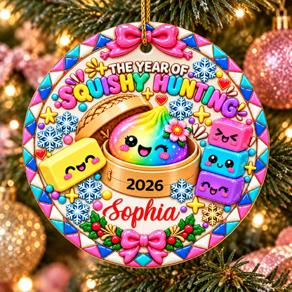 The Year of Squishy Hunting - Personalized Ceramic Ornament - Christmas Gift for Daughter, Granddaughter, Children