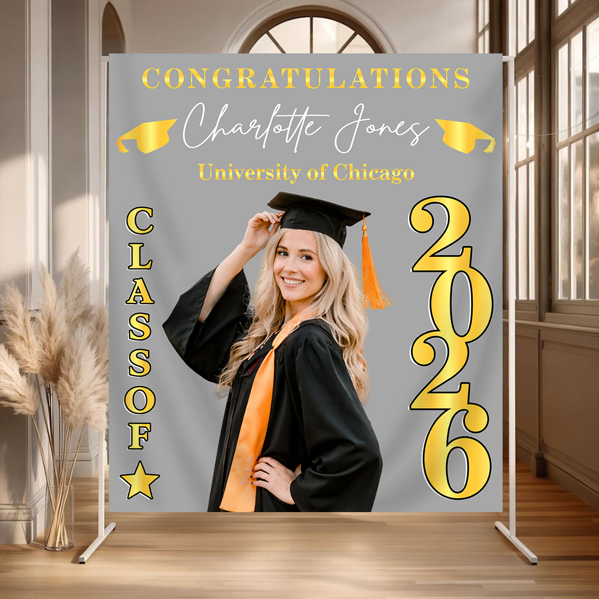 Class Of 2026 Photo Personalized Graduation Backdrop