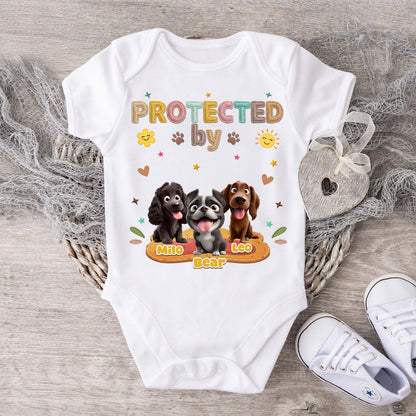 Protected By Dog - Personalized Custom Baby Onesie