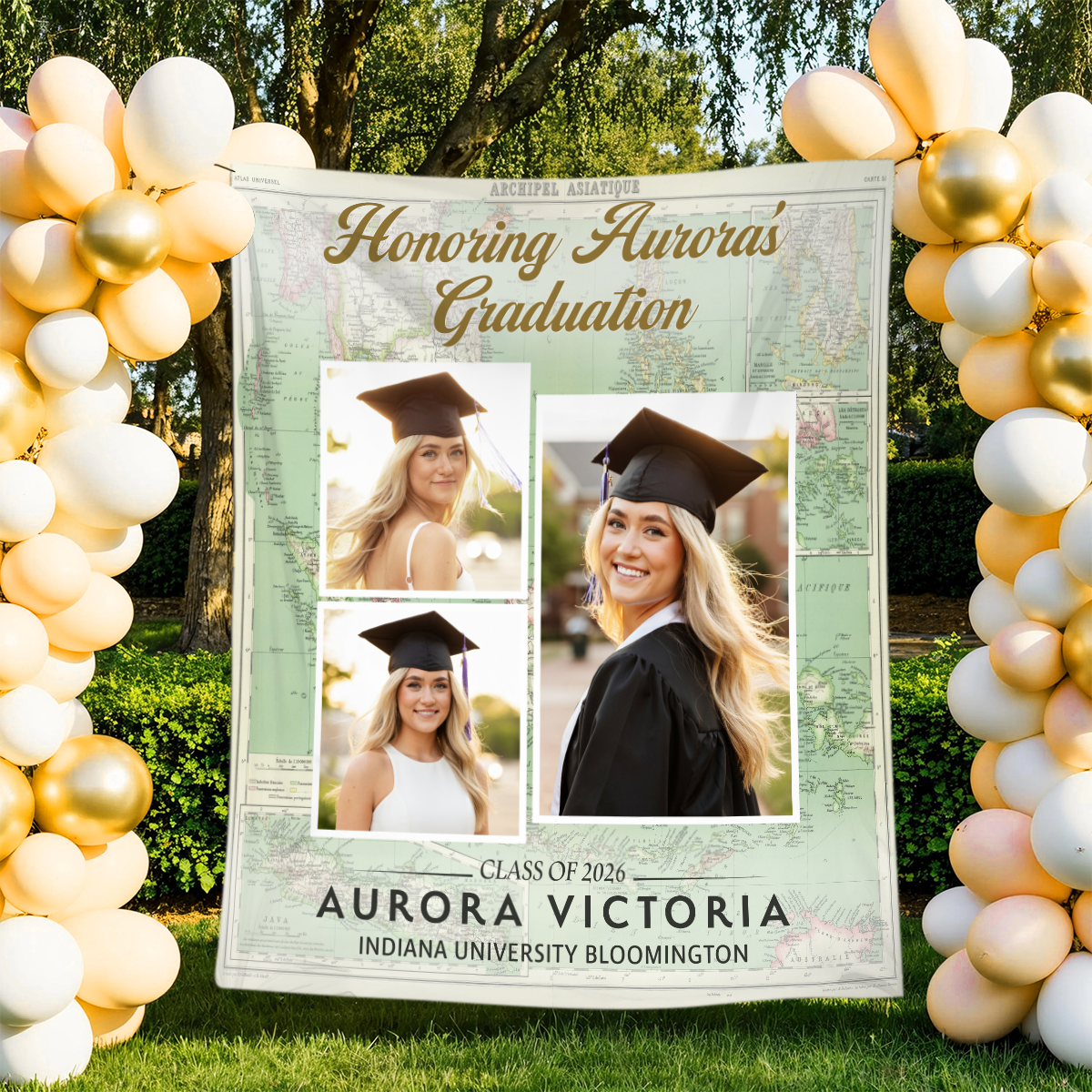 Grad Party Photo - Personalized Graduation Backdrop