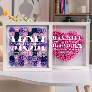 We Love You Mom - Personalized Flower Shadow Box
