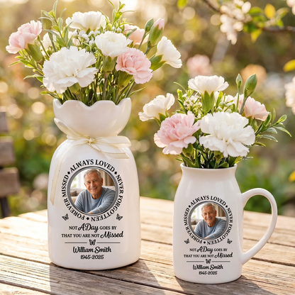 Always Loved Personalized Custom Ribbon Tie Flower Vase