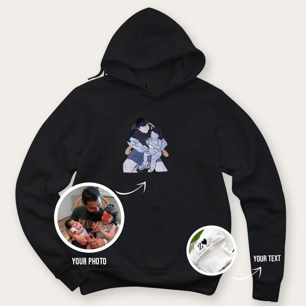 Custom Embroidered Family Portrait Hoodie - Father's Day Gift - Personalized Dad Shirt - Embroidered Photo Shirt - Music Shirt 5_efdb55e1-e0cb-408a-9de7-0ddd745664d3.jpg?v=1742188022