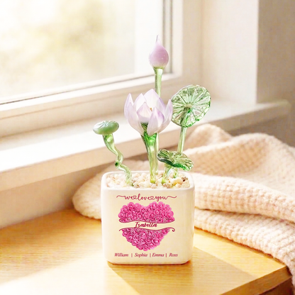 We Love You - Personalized Glass Everlasting Flowers