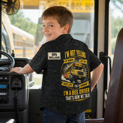 I'm Not Yelling Bus Driver Kids AOP Shirt – Name Badge - Personalized Hawaiian Kids Shirt - AOP 5a52b8cc-3e5b-4063-8593-ec970a97b79b.jpg