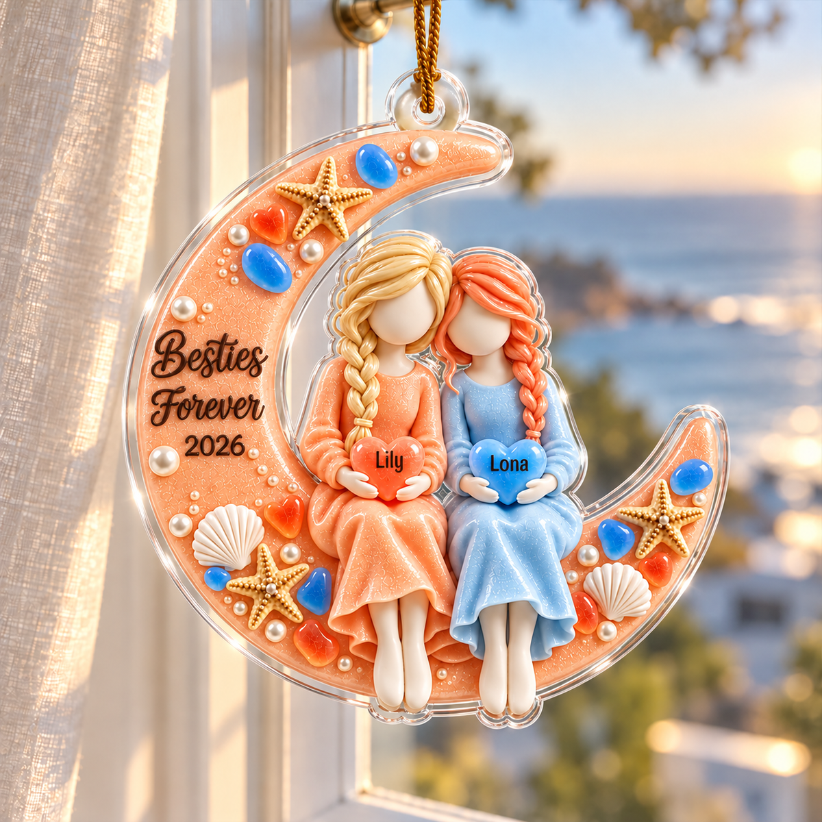 Besties Forever Acrylic Ornament - Personalised Gifts for Friends