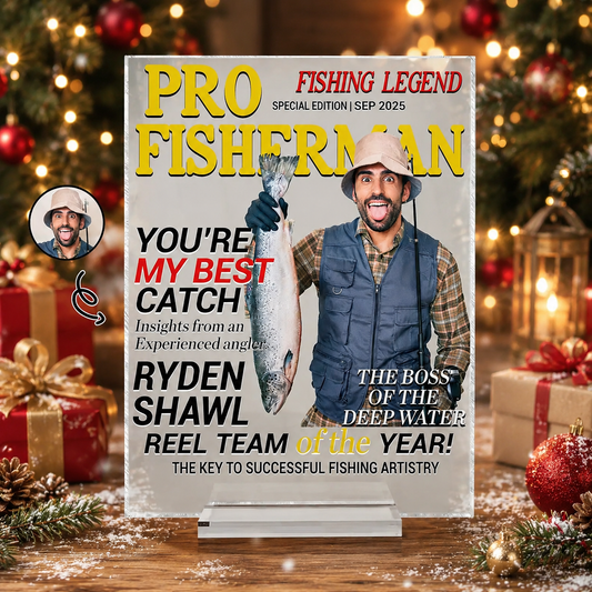 Custom Photo Fisherman Of The Year - Personalized Vertical Rectangle Acrylic Plaque