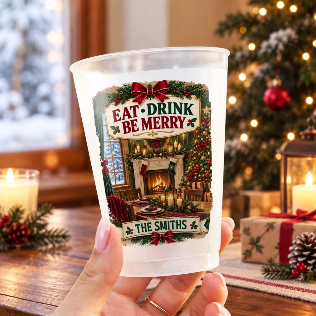 Custom Party Cups - Personalized Christmas Birthday Gifts For Mom, Dad, Brother, Sister - Warm Wishes And Happy Times 5b4f7290-c07c-4883-aa51-0b1991842315-2.jpeg