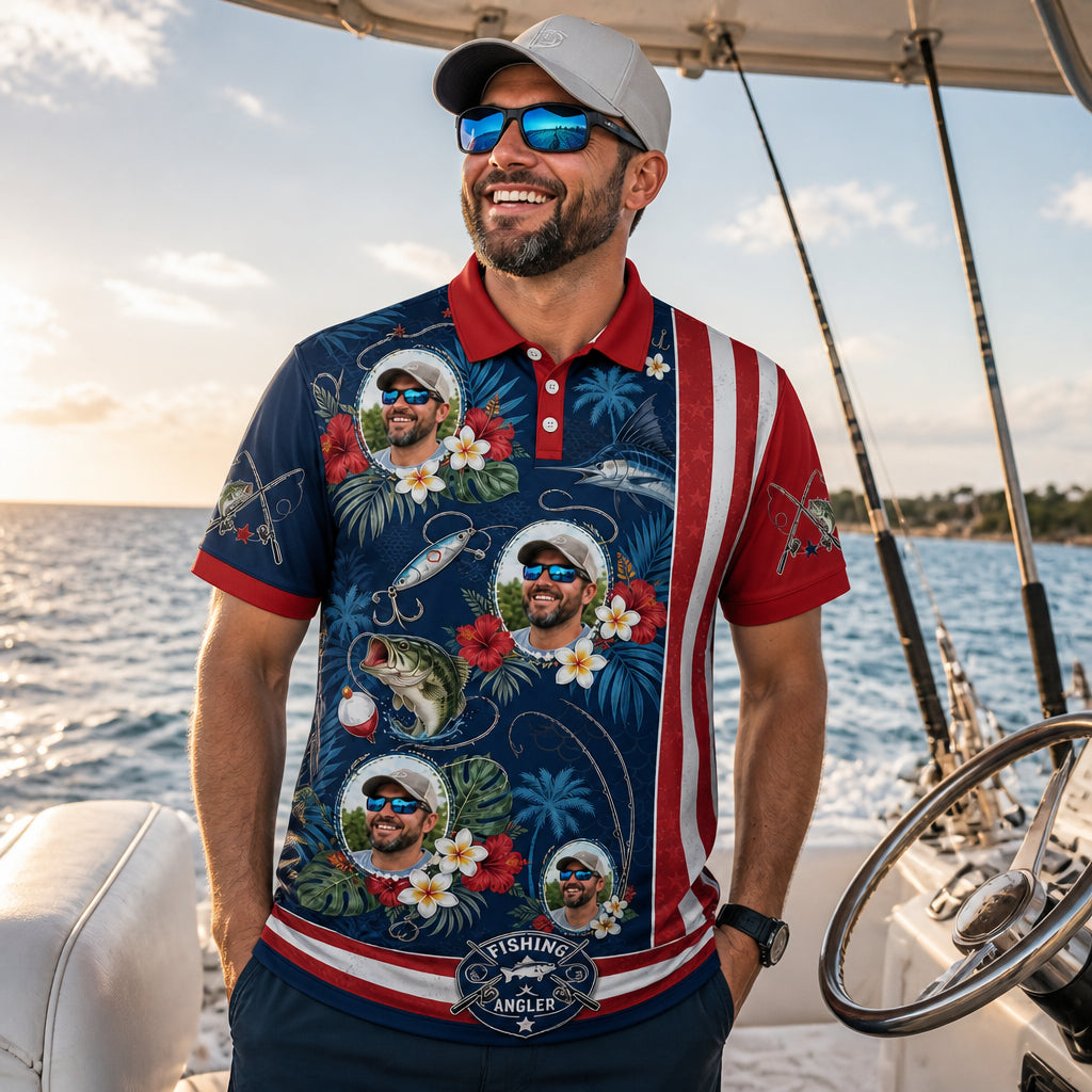 Custom Photo Fishing American Hawaiian Shirt - How to customize