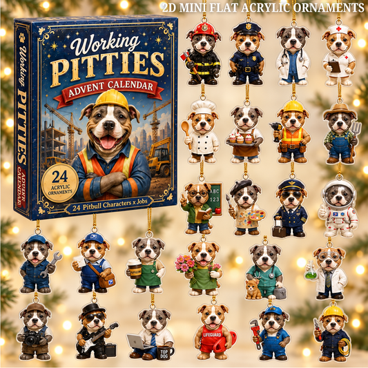 Working Pitties Advent Calendar 2026 - 24-Day Festive Countdown, Acrylic Charms Blind Box - Gift For Pitbull Lovers 5c454b7a-a23e-4ab3-af5c-d3713fc2c055-pitties-text.png
