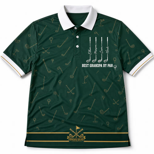 Best Grandpa By Par Golf Polo - Hero
