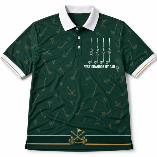 Best Grandpa By Par Golf Polo - Hero