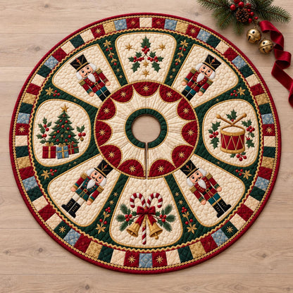 Vintage Nutcracker Quilted Christmas Tree Skirt, Round Holiday Mat 5c5de7e5-3d3c-4337-8007-c662c72b2f17-3.jpg