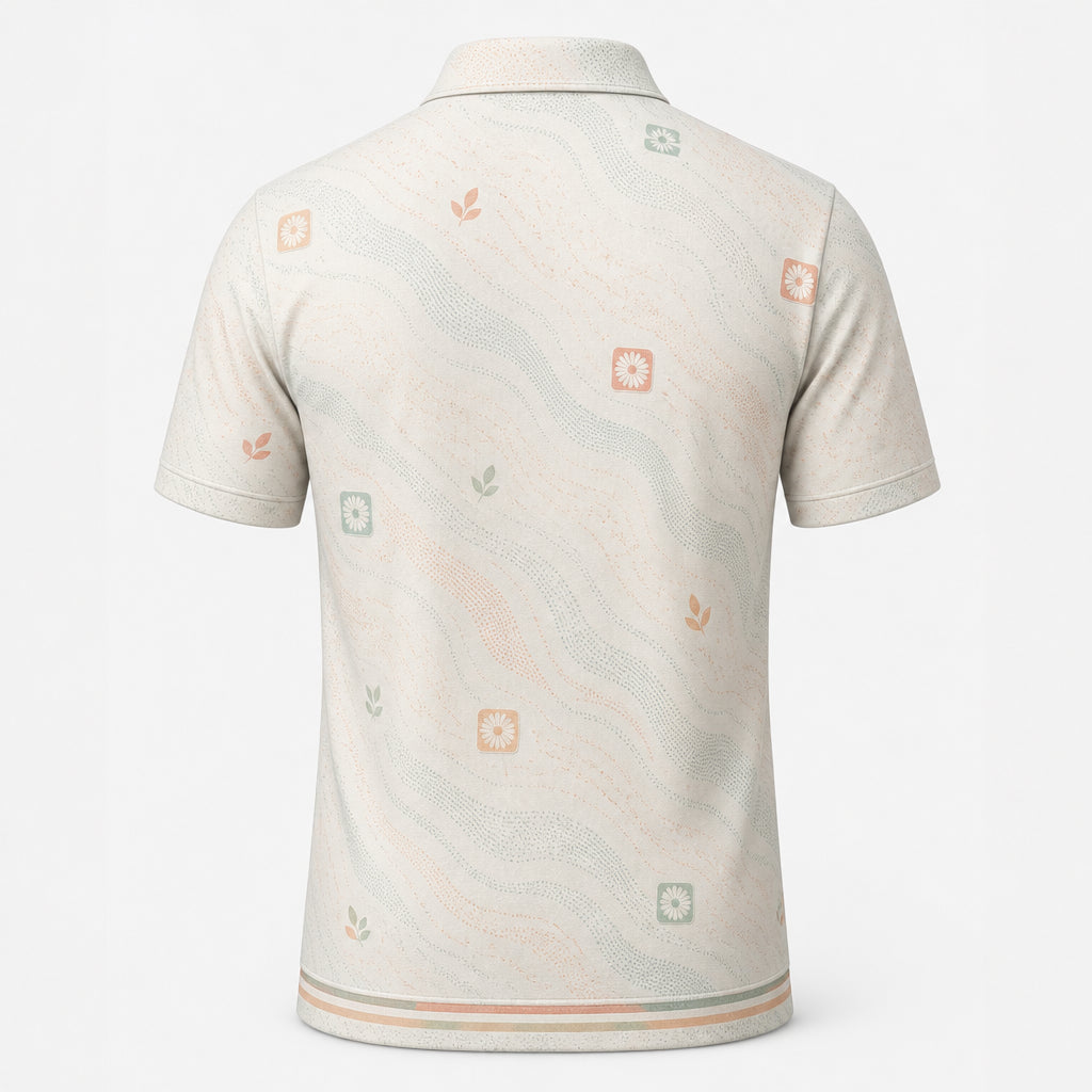 Retro Daisy Tile Grid Polo - Polo shirt - All over printed 5c999ac9-0418-458b-a9ca-a7d0a3333522.jpg