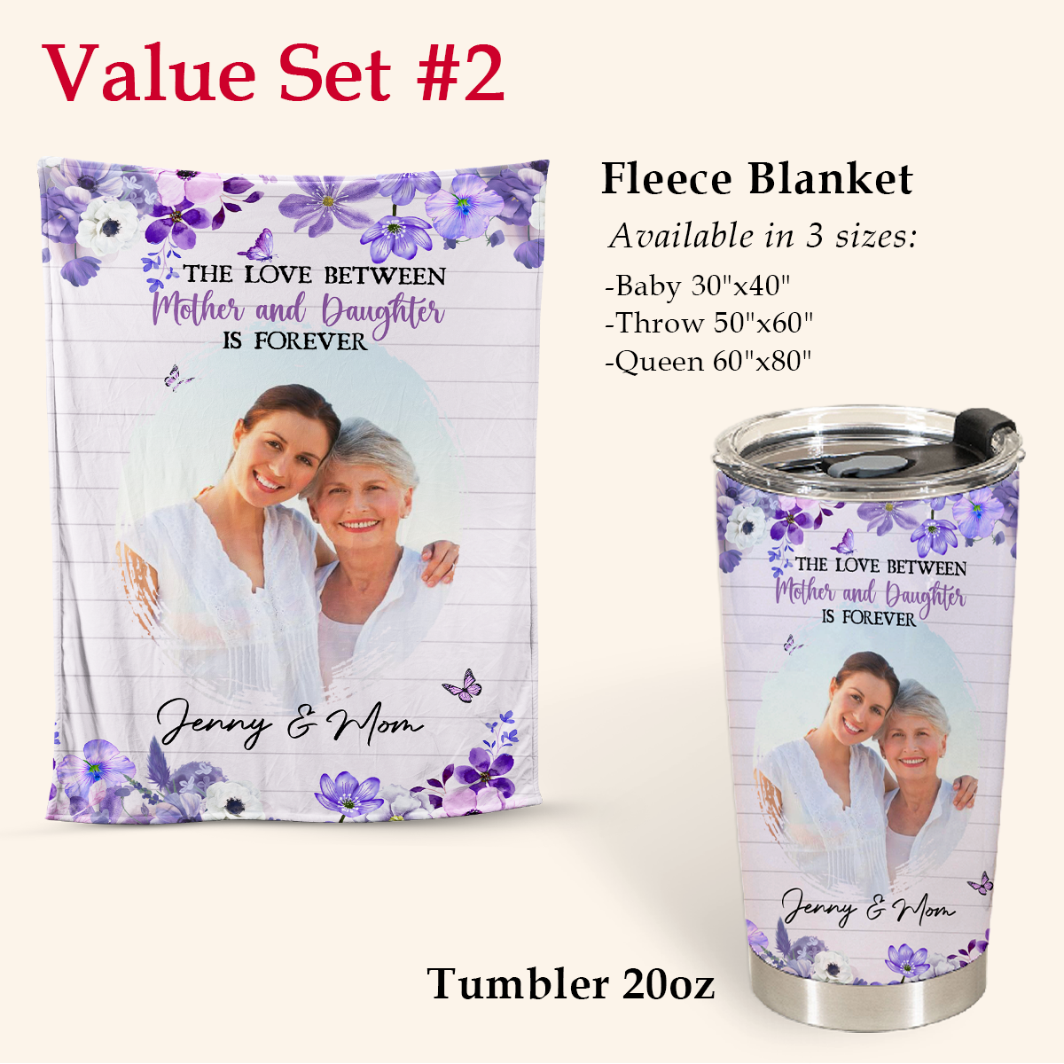 Personalized Mother's Day Gift - The Love Between Mother And Daughter Is Forever - Personalized Stainless Steel Tumbler 5copy_55fbfac0-612a-4c11-8973-d7226d690185.png