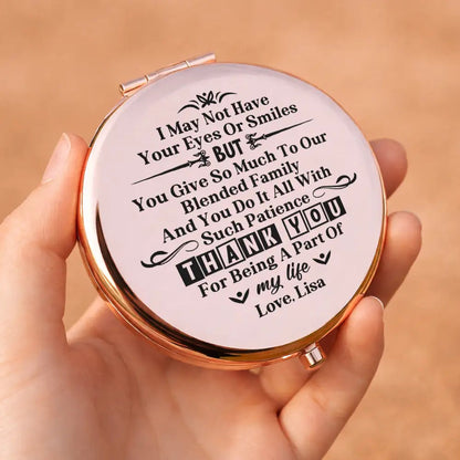 Bonus Mom I May Not Have Your Eyes Or Smiles - Personalized Compact Mirror 5d03c57d-d1e8-4e50-a3f8-4bd0a10c988a-BonusMomIMayNotHaveYourEyesOrSmiles-PersonalizedCompactMirror-TA604-HAL3966-Mockup-3.jfif