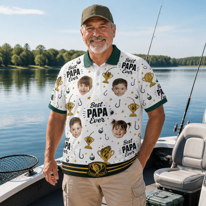 Best Papa Ever Fishing Polo - Lifestyle 1
