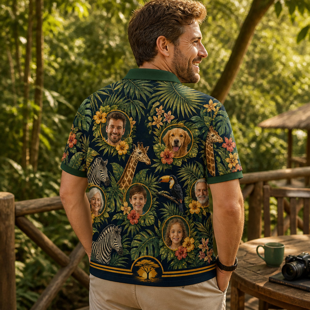 Jungle Safari Family Photo Polo - How to customize