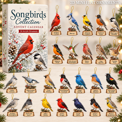 Songbirds Collection Advent Calendar 2026 - 24-Day Festive Countdown, Acrylic Charms Blind Box - Gift For Birds Lovers 5ee0381b-7bce-43b7-a1c9-5ff06612902d-bird-text.png