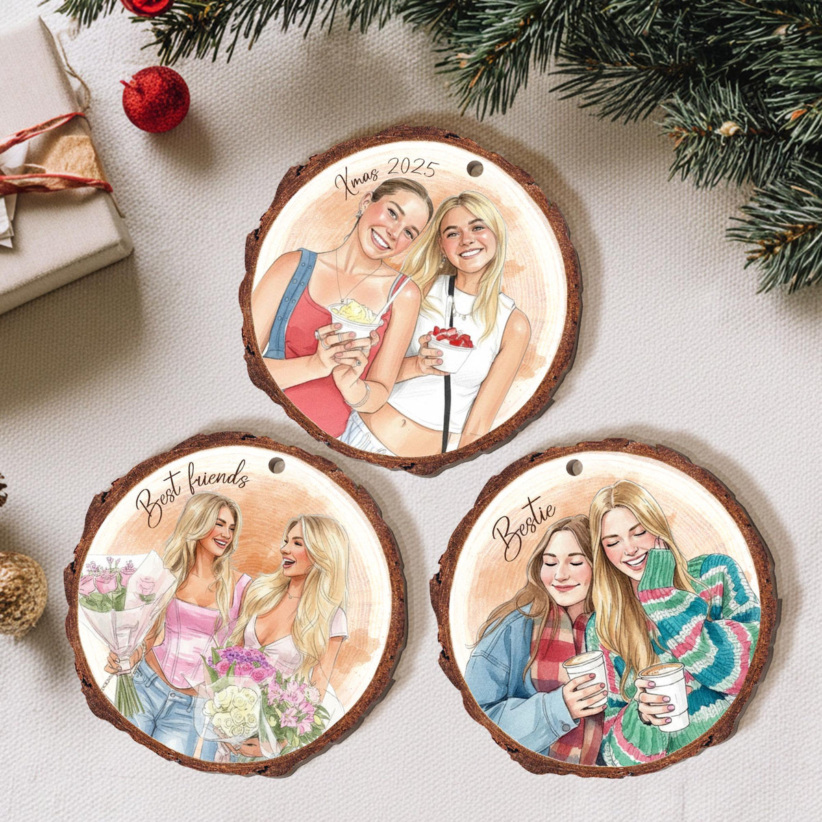 Personalized Friends Portrait From Photo Ornament: Besties Ornament, Best Friend Christmas Gift 5ef67564-1c59-46a4-bc4a-ce56d0a289f0-6.jpg