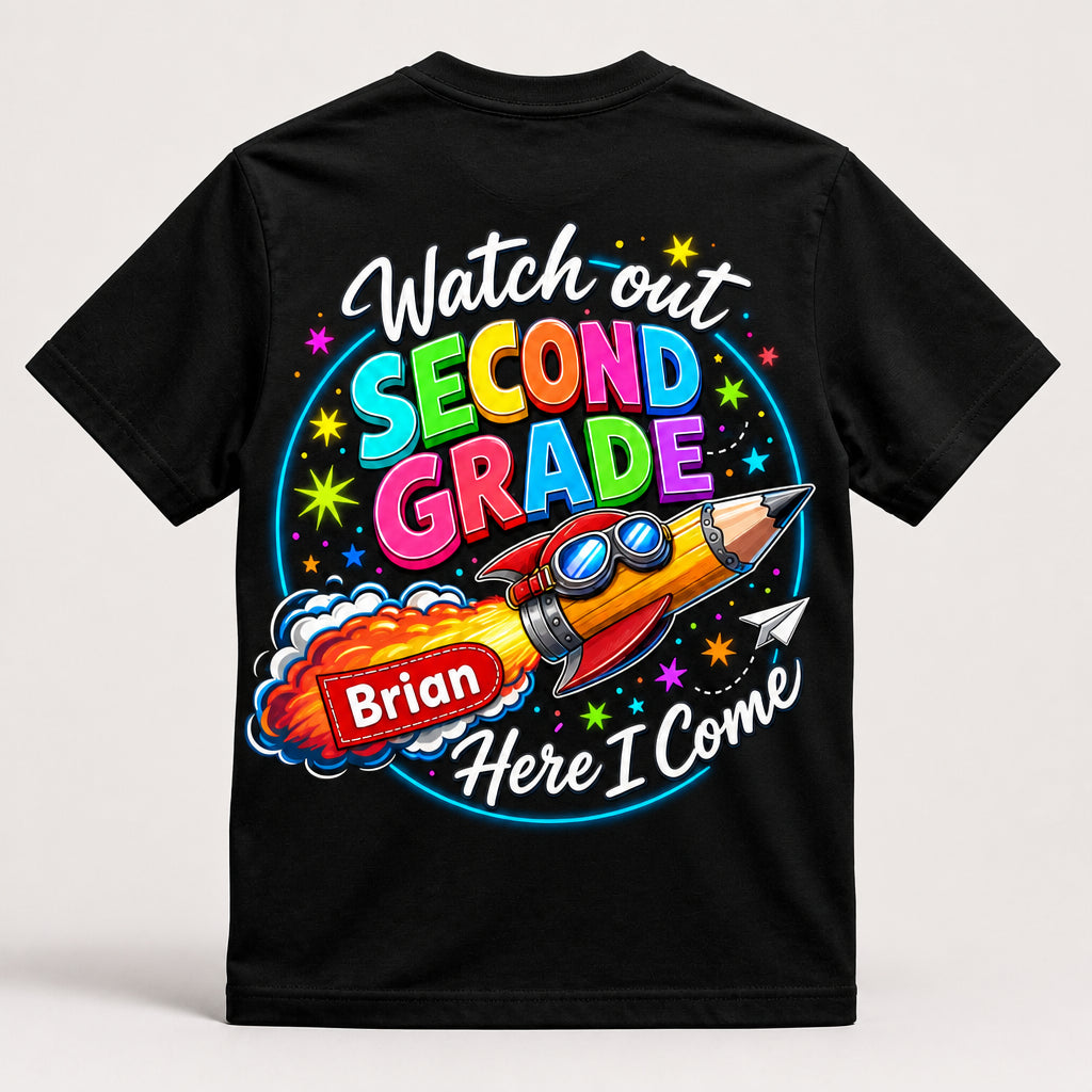 Watch Out Second Grade – Here I Come Kids Name Tee - Personalized T-Shirt - All over printed 5f1b37a7-c936-476d-a8df-6ad9dbb73fce.jpg