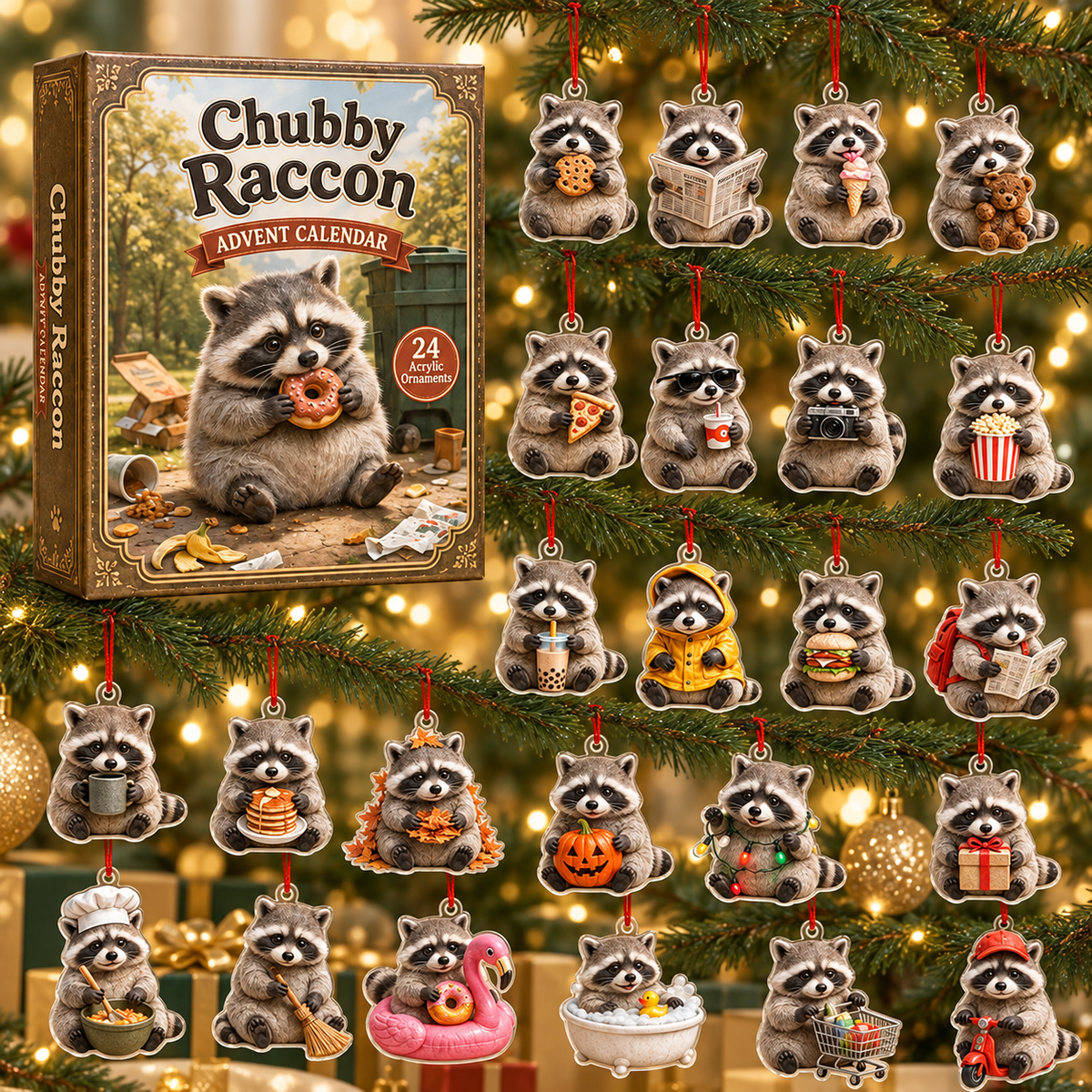 Chubby Raccoon Advent Calendar 2026 - 24-Day Festive Countdown, Acrylic Charms Blind Box - Gift For Racoon Lovers 5f362d44-2332-4f0c-acb3-b75da2398e73-chubby-racoon-box-charms.png