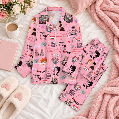 I Love Lucy Pajama Set, Lucy Ricardo Sleepwear, Vintage TV Show Women Pajamas, Retro Sitcom Lounge Set, Cozy Nightwear, Gift For Lucy Fans 5fadb656-a80a-42f2-af32-fb0c043dfc8f-ui1.png