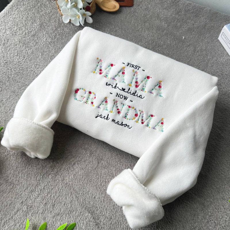 First Time Now Grandma - Personalized Embroidered Shirt - Gift For Grandma 6-1_26910f8d-29b1-4659-a1bb-d1e7540c0791.png