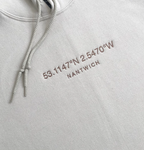Custom Longitude and Latitude Location Embroidered Sweatshirt Hoodie