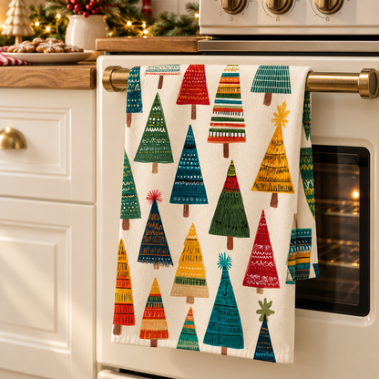 Scandinavian Christmas Tree Kitchen Towel: Nordic Folk Art Design 6076aa68-2ab6-4f76-af9b-3ce1252d11c4-banenr-1.png