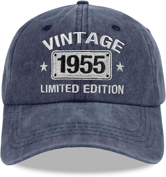 70th Birthday Gifts for Men Women Hats Vintage 1955 Blue Baseball Cap Personalized Embroidery cap for Grandpa Gift For Father Vintage 1645 1955 1965 1975 61652XossSL._AC_SX569.jpg