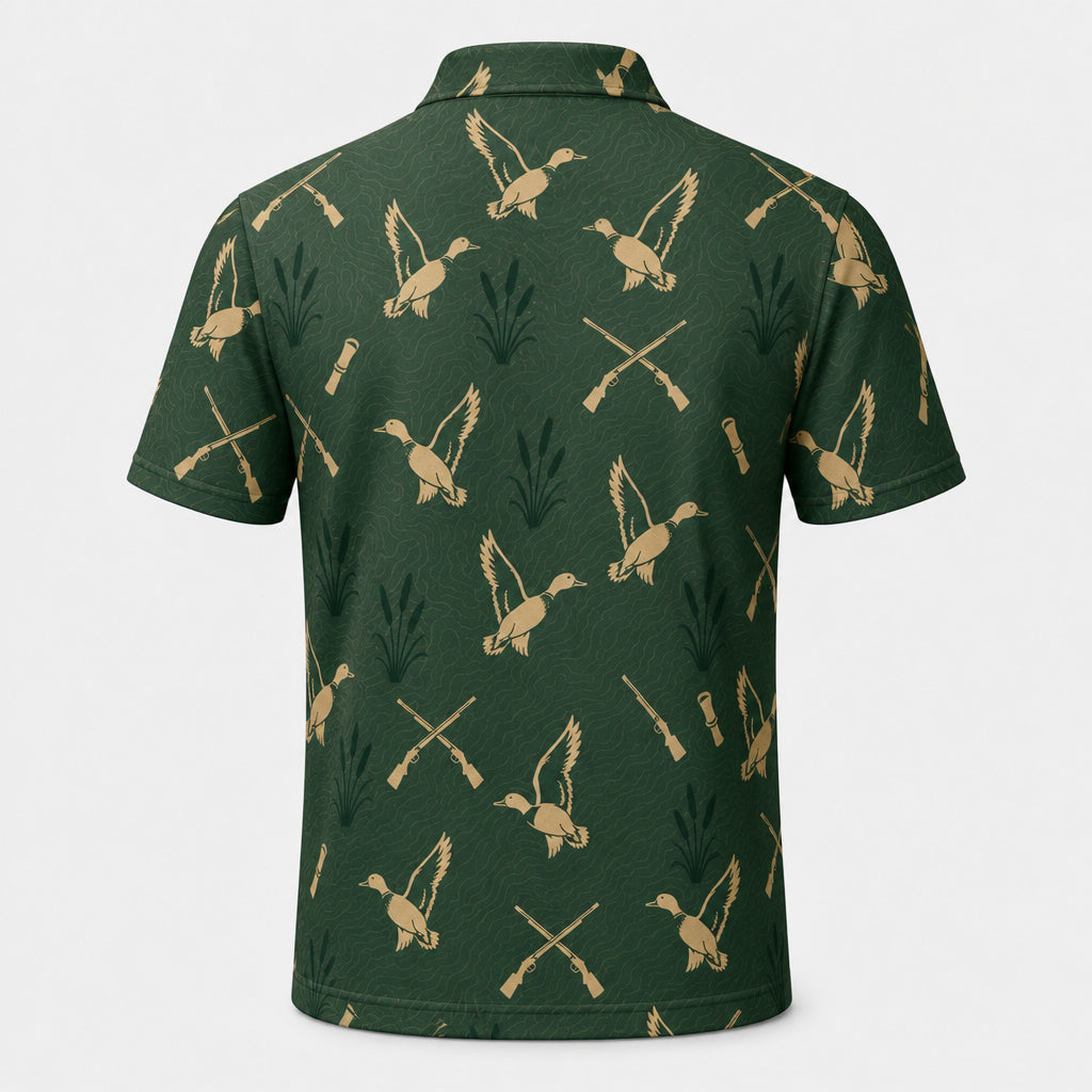 Duck Hunter AOP Polo – Forest Green Silhouette Pattern - Polo shirt - All over printed 619a98fc-9ef5-4ac2-a34b-52ecdb33cde4.jpg