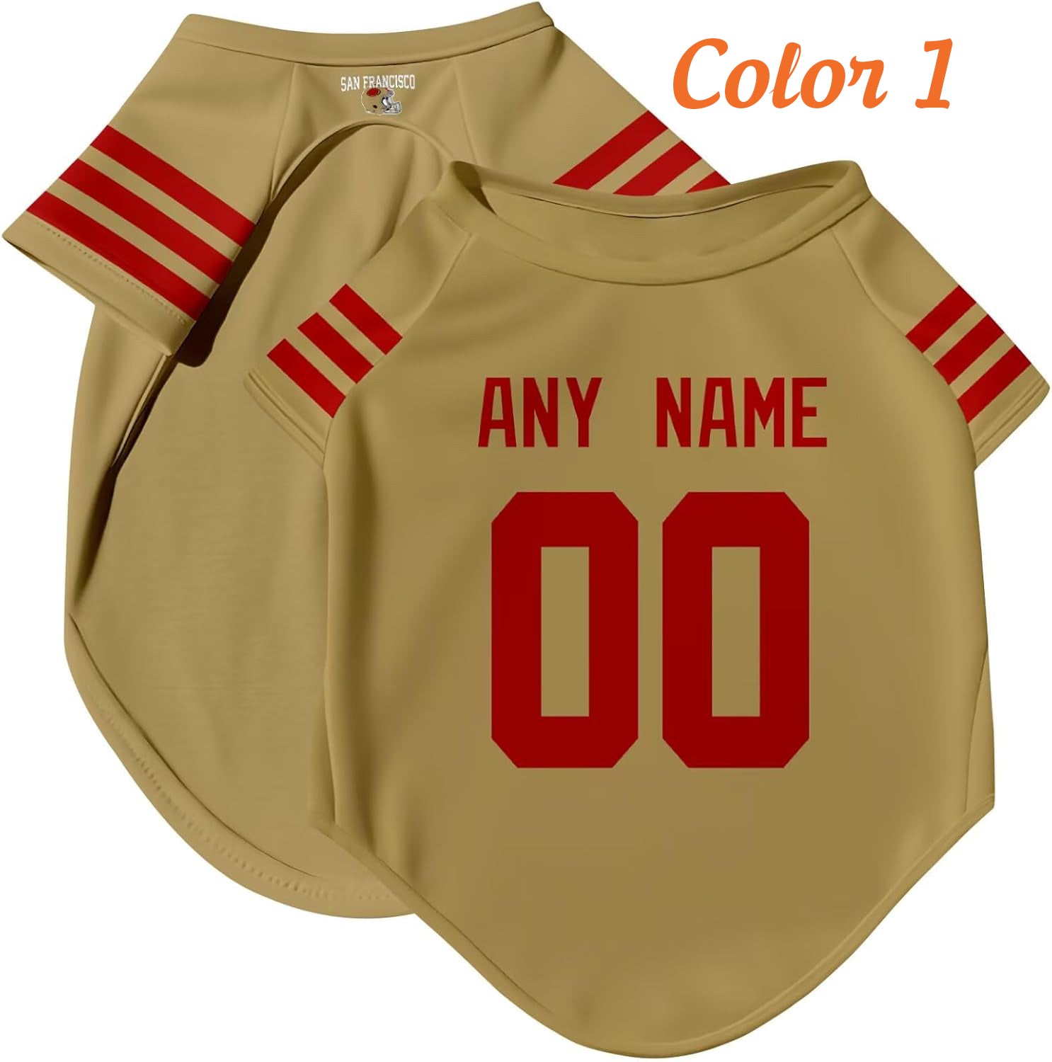 San Francisco Dog T-Shirt Jersey Style Pet Clothes Custom Name and Number Gifts 61LlX46ynYL._AC_SL1500.jpg