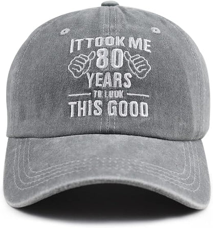 It Took Me 80 Years to Look This Good Hat for Women Men, Funny Adjust Embroidery 80th Birthday Baseball Cap