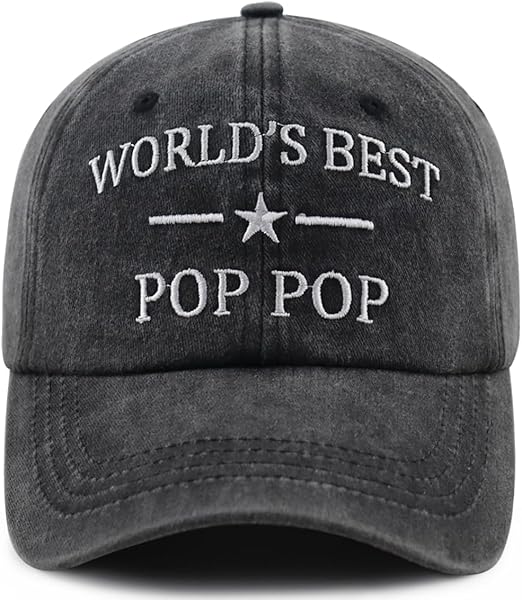 World's Best Papa Poppop Hat for Men, Funny Adjustable Cotton Embroidered Grandpa Baseball Cap Father's Day Gift 61u2UojJCzL._AC_SX522.jpg